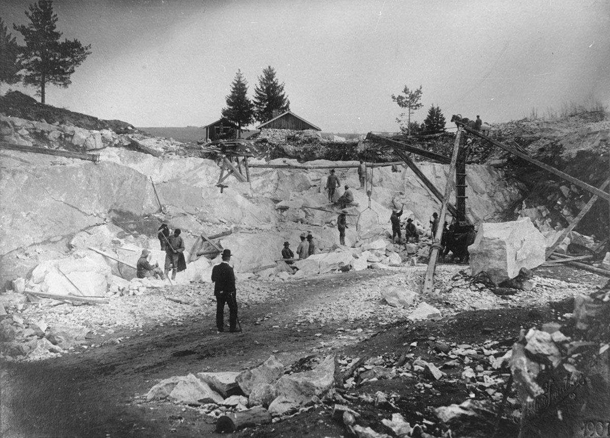 Мраморный карьер в Рускеала, фотография 1901 г.