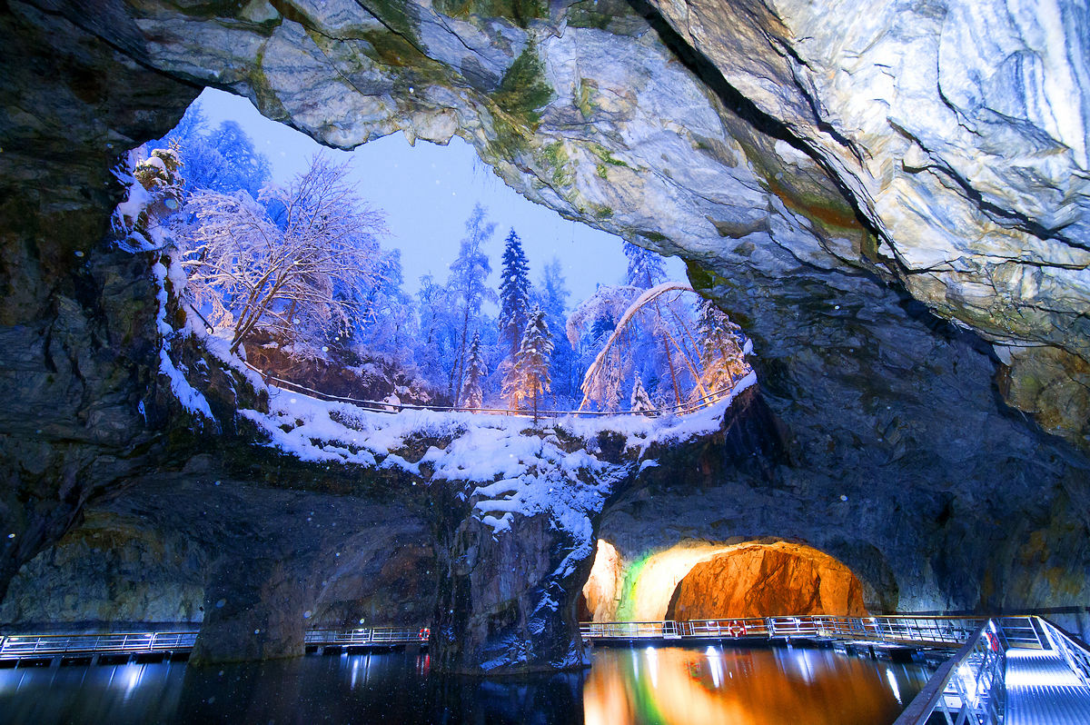 Горный парк Рускеала зимой